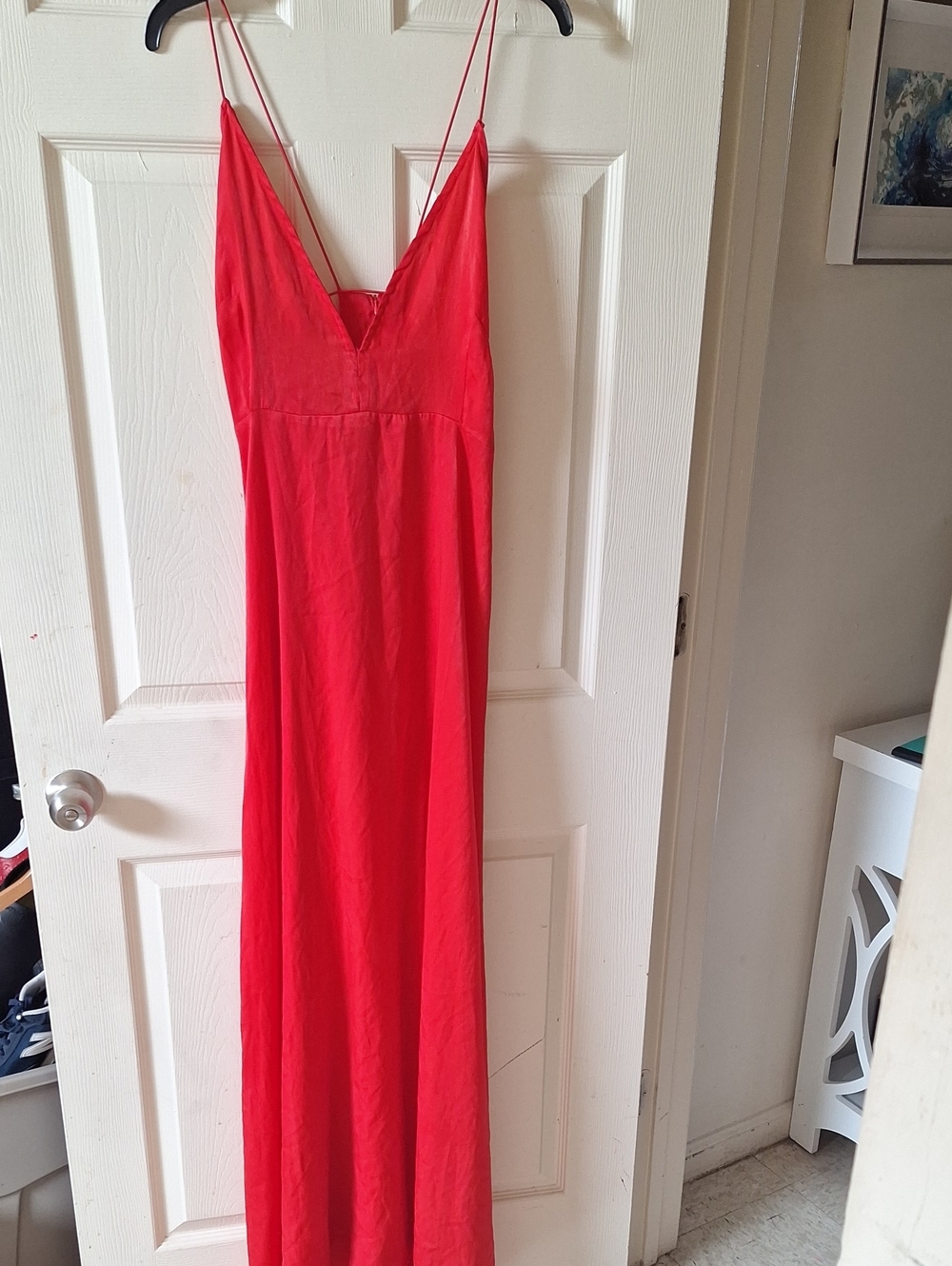 PrettyLittleThing Red Spaghetti-Strap Maxi Dress